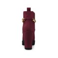 thumbnail image 2 of BLISSFUL STEP Women's Platform Chain Block High Heel Ankle Boots Burgundy 6.5, 2 of 7