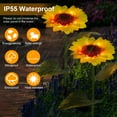 thumbnail image 3 of SkyAuks 2Pcs Sunflower Landscape Lights, Simulation Flower Lawn Lamp，Solar Garden Stake Lights for Outdoor，courtyards，turf, 3 of 8