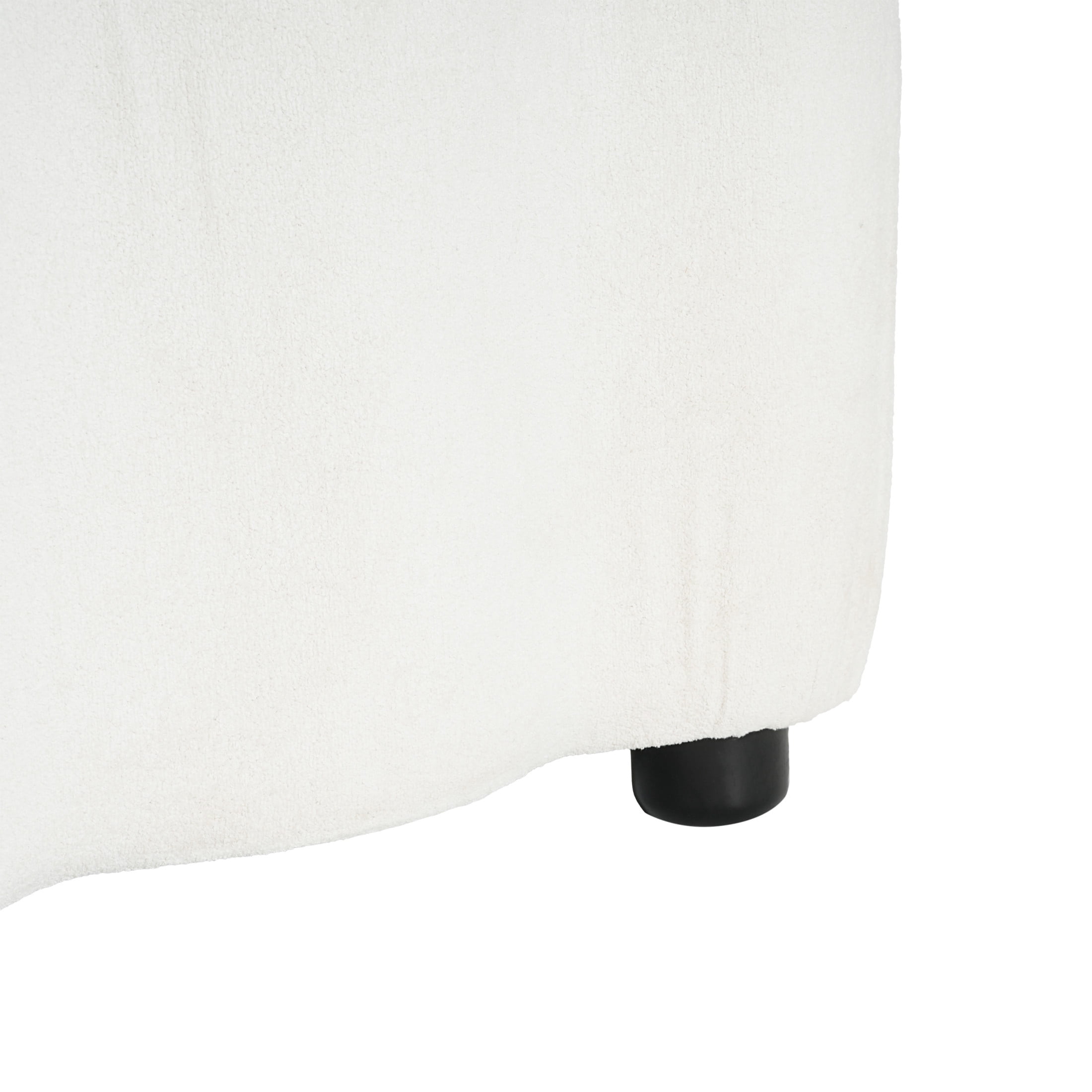 Christopher Knight Home 50" Modern Fabric Storage Ottoman with Scalloped Design, Solid Wood Frame, White
