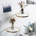 thumbnail image 3 of Display Ledge, Wall Mounted Floating Shelves, Modern Round Gold Display Plant Ledge Rack Transparent Home Decoration Accessories for Room,Kitchen,Office, L, 3 of 8