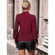 thumbnail image 5 of Suéteres de Cuello Alto para Mujer, Suéteres de Punto con Mangas Abullonadas para Otoño e Invierno Vino Tinto L, 5 of 8