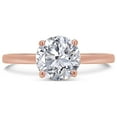thumbnail image 3 of 1 Carat Round Lab Created Moissanite Diamond Solitaire Engagement Ring For Women In 14K Rose Gold Over Sterling Silver (VVS1 Clarity, 1.00 Cttw)-8.5, 3 of 6