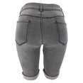 thumbnail image 6 of Women's Summer High Waist Denim Shorts Curling Hem Mid Thigh Short Jeans Casual Slim Fitted Bermuda Shorts with Pocket, 6 of 7