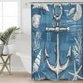 thumbnail image 2 of Small Stall Shower Curtain 36x78 Inch Narrow Half Size Blue Nautical Anchor Bath Curtains Bathroom Decor Summer Coastal Ocean Coral Waterproof Fabric Shower Curtain Set with Hooks 36 Inch, 2 of 6
