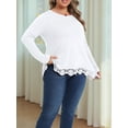 thumbnail image 4 of Cueply Womens Plus Size Tops Long Sleeve Shirts Crewneck Lace Tunic Blouses XL-4XL, 4 of 6
