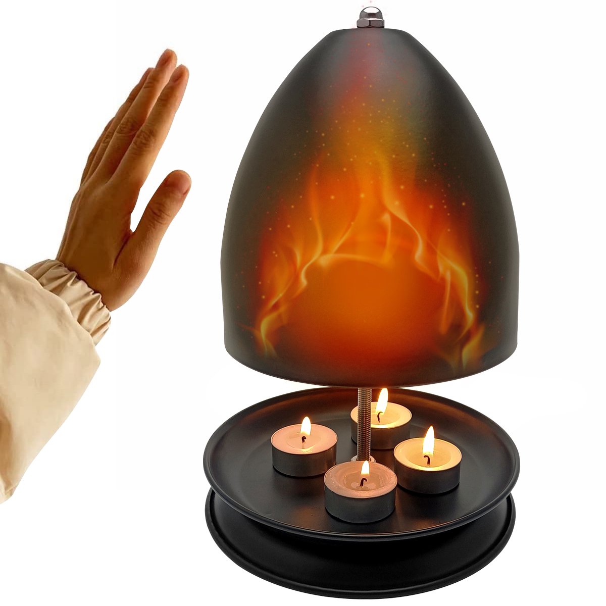 kitwin Metal Tea Light Oven Candle Heater, Matt Black Tealight Fireplace  with Base Multi-function Tealight Stove for Indoor Home Bedroom Living Room  Decor Housewarming Gift - Walmart.com