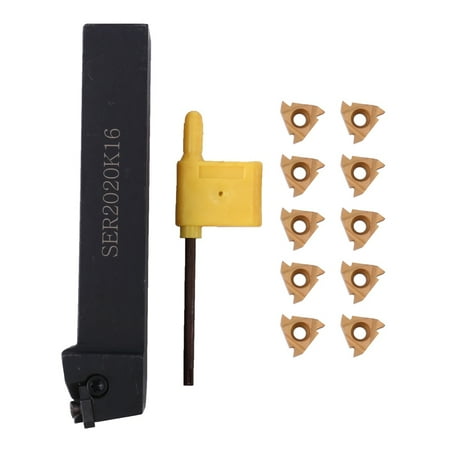 

SER2020K16 CNC Lathe Turning Tool Holder Boring Bar with 10Pcs 16ER AG60 Blade Insert Machine Accessories Turning Tool Set