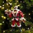 thumbnail image 6 of 5Pcs Muscle Santa Ornament under $5! Xqxayjr Fitness Muscle Santa Ornament, Acrylic Christmas Tree Decor, Double Sided Printed Pendant, Funny Christmas Decorations, Gym Themed Holiday Decor, 8cm, 6 of 6