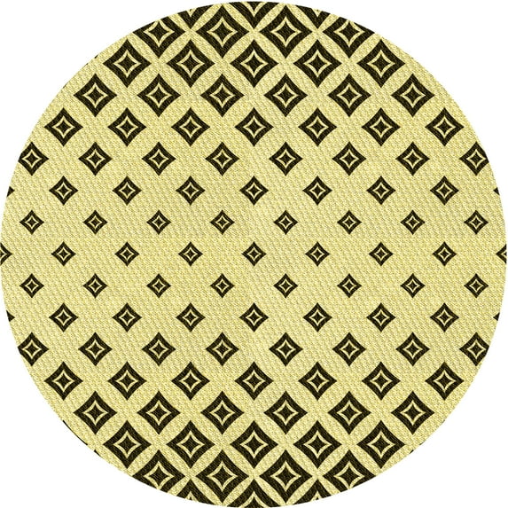 Ahgly Company Indoor Round Patterned Oak Brown Area Rugs, 7' Round