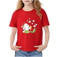 thumbnail image 2 of Boys Girls Graphic Soft Touch Short Sleeve Tee - Premium Cotton Blend Crewneck Top Red 3-4 Years, 2 of 6