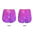 thumbnail image 5 of Xecao's Purple Glitter for a double-layer running short for women, perfect for gym, tennis, and more, featuring a convenient pocket., 5 of 9
