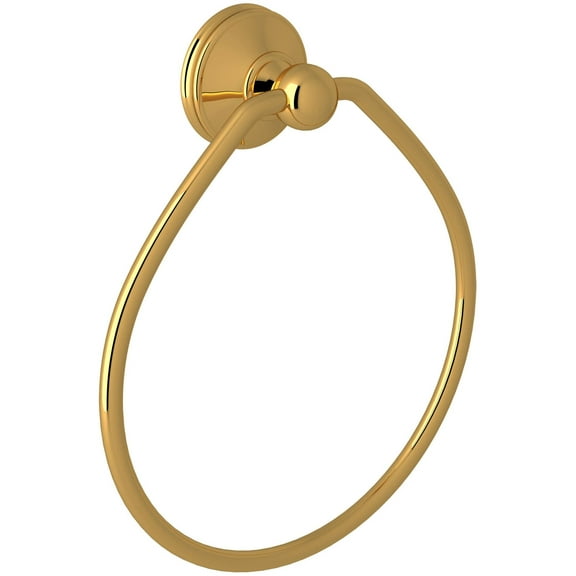 Perrin And Rowe U.6634 Georgian Era 7" Wall Mounted Towel Ring - Brass