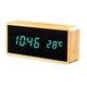 thumbnail image 1 of LED Tecnología de bambú de madera real Control de sonido de temperatura electrónica Reloj de espejo con alarma sidaley DZ4618-03, 1 of 2