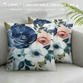 thumbnail image 3 of Nawypu  Floral Throw Pillow Covers Farmhouse Decorative Pillow Covers Navy Watercolor Flowers Pillowcase Boho Roses Blue White Square Cushion Covers Sofa Bed Décor, 3 of 5