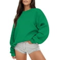 thumbnail image 1 of Chandail en Molleton à Manches Longues pour Femmes 2025, Grands Chandails en Molleton Décontractés, Col Rond, Coupe Ample, Chandails en Molleton Décontractés pour Femmes, Pull à Capuche, Polaire, Impression Couleur Automne, 1 of 7