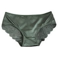 thumbnail image 1 of Gibobby Lencería sexy Bragas sexis con tiras finas y huecas para mujer, calzoncillos cómodos transpirables con costuras de satén de encaje(Verde G), 1 of 5