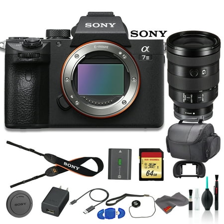 Sony Alpha a7 III Mirrorless Digital Camera Bundle - With Sony FE 24-105mm f/4 Lens, Bag, 64GB Memory Card, Memory Card Reader and More