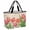 Pink, Green, Beige, variant on Pink Tulip Beach Bag for Women, Large Breathable Mesh Beach Tote Bag, Spring Floral Summer Botanical Black Sandproof Lightweight Travel Bags for Vacation Picnic Swimming Pool 15.7"x15.7"x9.1"