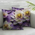 thumbnail image 3 of Shiartex  Lotus Flower Purple Print Decorative Square Throw Pillow Covers, Cushion Covers for Sofa Couch Bed&amp;Car Multi-Size, 3 of 5