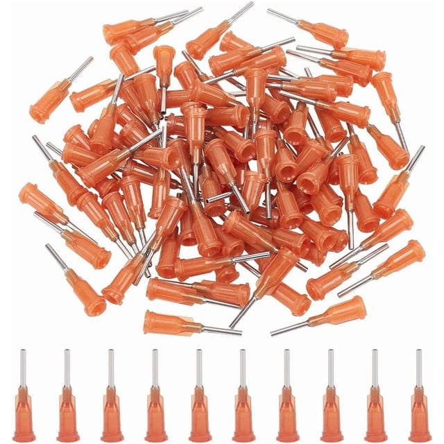 80 unidades de agujas dispensadoras de líquidos con punta roma, agujas de plástico con punta de acero inoxidable para dispensadores de líquidos y pegamento.