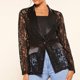 thumbnail image 4 of Cárdigan de moda para mujer, cuello alto, manga larga, informal, camiseta, blusa lisa, traje de encaje, cárdigan, abrigo para mujer, 4 of 9