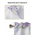 thumbnail image 6 of Spring Flowers Bathroom Window Curtain, Botanical Purple Floral Leaaves Gradient Light Filtering Coffee Kitchen Curtains, Bedroom Living Room Curtains 2 Panel 84"x45", 6 of 6