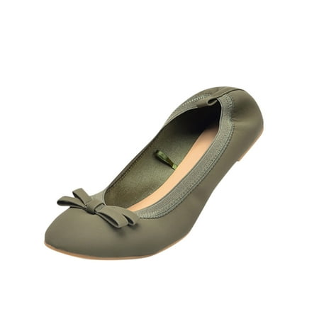 

HGWXX7 Womens Ladies Flat Causal Shoes Singles Pointed Lazy Shoes Work Shoes For Women Green 39