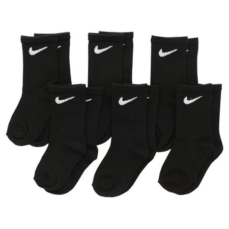 Nike - Nike Kids Socks Moisture Wicking Crew 6 Pack Black - Walmart.com ...