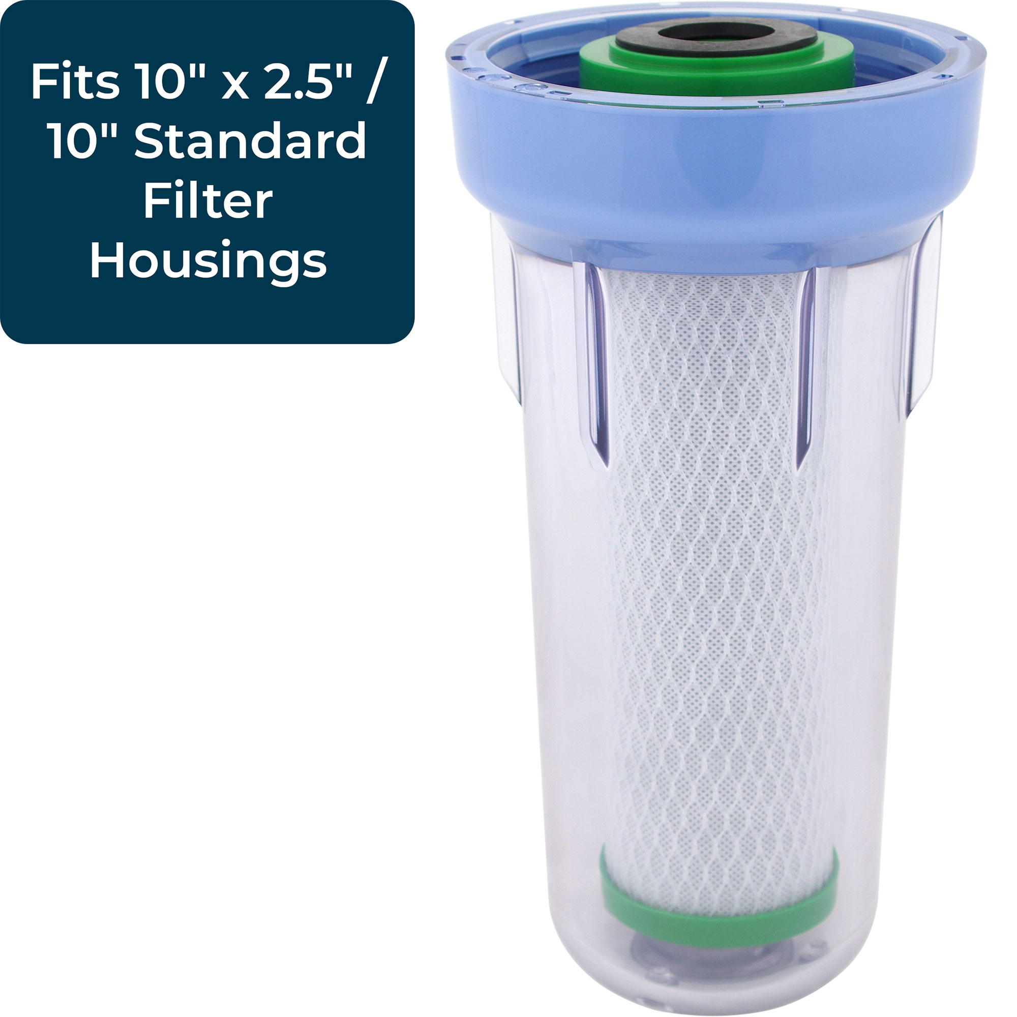 SpiroPure 10 x 2.5 Inch 0.5 Micron NSF Carbon Block Water Filter (12 Pack)