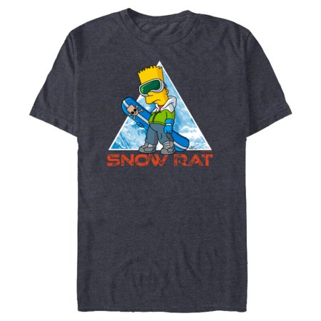 The Simpsons Bart Simpson Snowboarding Snow Rat – Short Sleeve Blended T-Shirt for Adults – Customized-Navy Heather