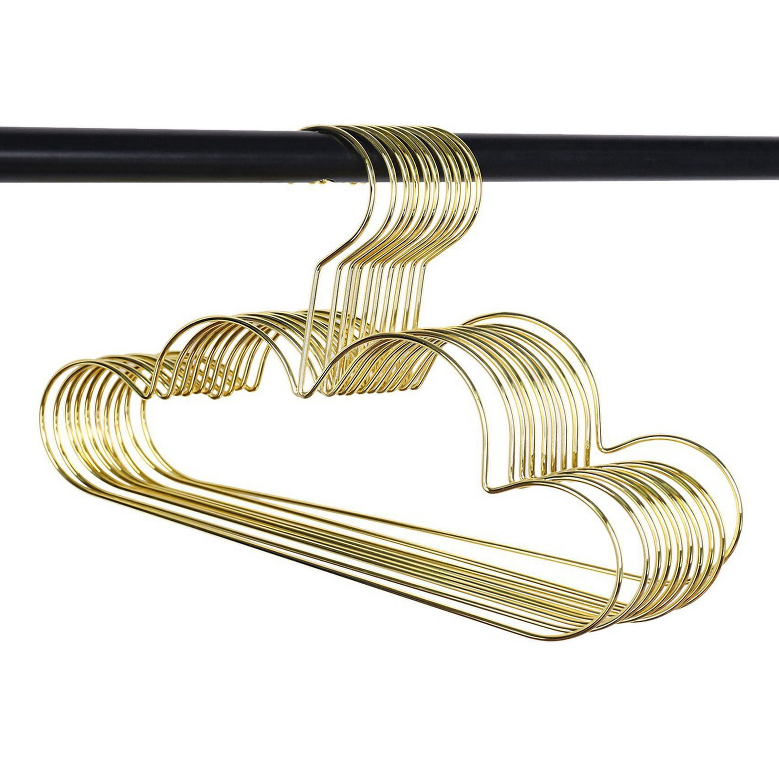 30Pcs Hangers Non Slip Metal Toddlers Clothes Hanger Golden Kids Cloud Shape Coat Hanger Clothing Storage Organizer Rack
