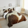 thumbnail image 3 of jejeloiu Farm Animal Cow Queen Comforter Set,Cattle Hide Print Bedding Sets,Wildllife Hunting Bedding Comforter Set For Teens,Breathable Home Decor,3-Piece, 3 of 8