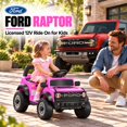 thumbnail image 2 of 12V Licensed Ford Bronco Raptor Powered Ride on Toy Cars, Kids Electric Car for Toddlers with Music, LED Lights, Horn, Ages 2+, Pink, 2 of 10