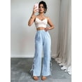 thumbnail image 4 of Womens Gingham Plaid Wide Leg Pants Y2k Lounge Pants Lace Up Loose Trousers S, 4 of 10