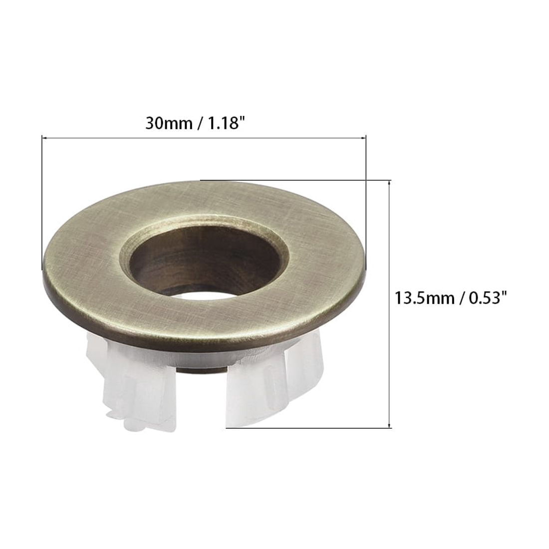 Unique Bargains 2pcs Round Copper Sink Basin Trim Overflow Cover Caps Brass Tone