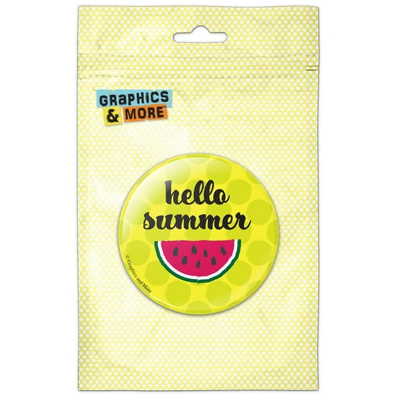 Hello Summer Watermelon Refrigerator Button Magnet