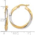 thumbnail image 4 of 14K Two-Tone Polished Twist Hoop Earrings (Width 24.8) (Length 25.9) - Jbsp, 4 of 5