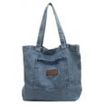 thumbnail image 6 of Denim Canvas Shoulder Bag, Women's 2025 New Large-capacity Shopping Bag, Niche Literary Tote Bag Casual Handbag, 6 of 26