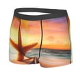 thumbnail image 2 of Kll Starfish Sunset Sea Beach Men'S Cotton Boxer Briefs Underwear-X-Large, 2 of 9