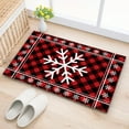 thumbnail image 4 of Horivan Christmas Plaid Velvet Floor Mat Non-Slip Bathroom Rug Holiday Home Decor Gift for Festive Party Indoor Outdoor Welcome Mat, 4 of 6