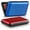 Red, Blue, variant on 2 Pieces Credit Card Holder Slim Mini Rfid Blocking Credit Card Protector Aluminum Business Box Metal ID Organizer Wallet with 6 Slots for Women Men