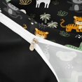 thumbnail image 4 of Castle Fairy Kawaii Animal Giraffe Monkey Zebra Twin Duvet Cover,Cute Tropical Palm Leaf Twin Bedding,Black Green,Black Reversible,2pcs,No Comforter,1 Duvet Cover and 1 Pillowcase, 4 of 6
