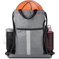 thumbnail image 1 of shiyou-Drawstring Backpack Sports Gym Bag With Shoe Compartment and Two Water Bottle Holder u2026, 1 of 4