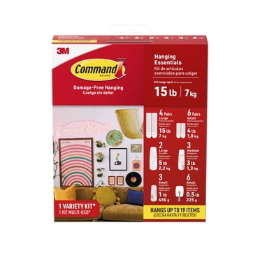 Command 4th of July Decorations Kit, Variety Pack, Holds .5 to 16 lbs, Picture Hangers, Strips, Utility and Wire Hooks, 19 Pieces