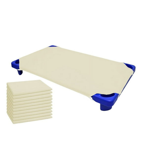 Camp County Beyond Cotton-Polyester Blend, Toddler Size Day Care Cot Sheet, Ivory, 22 x 52, for Boys and Girls -Pack of 6