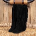 thumbnail image 5 of Xiaoxatg Women's Mid-Calf Boots Plus Size Winter Heel Fringe Inside Booster Mid Length Footwear for Stylish Comfort 6 Black, 5 of 6
