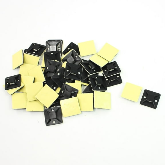Unique Bargains 50 Pcs Self-adhesive Mount Base for 3mm Width Cable Tie 30 x 30mm