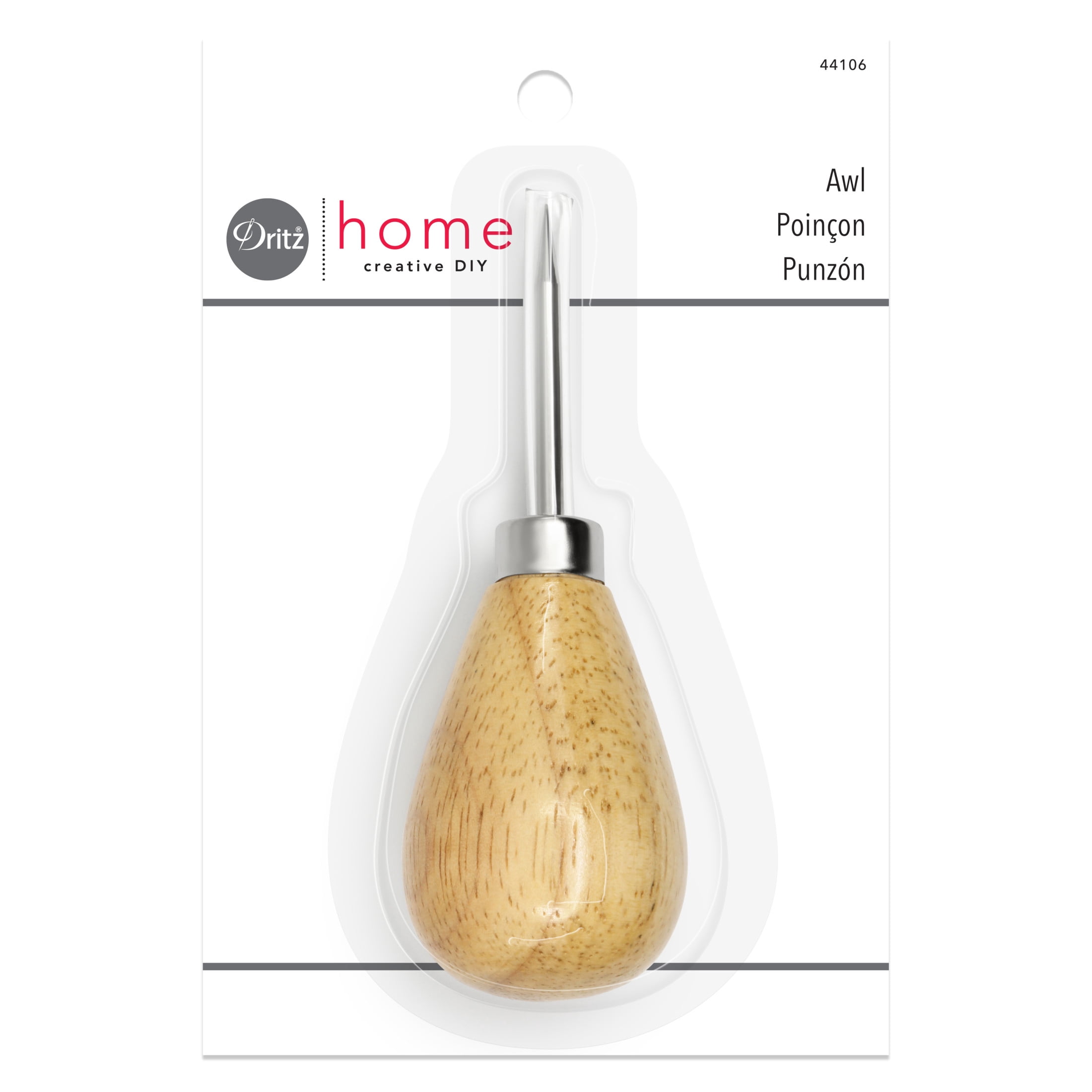 (3 pack) Dritz Home Awl with Wooden Handle, 1 Count