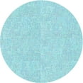 thumbnail image 1 of Ahgly Company Machine Washable Indoor Round Transitional Electric Blue Area Rugs, 4' Round, 1 of 7