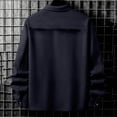 thumbnail image 5 of Men's Tweed Blazer Coat Casual Solid Color Long Sleeve Button Down Cardigan Work Jacket Double Pockets Lapel Fashion Business Office Outfits Essential Gift For Him | JASKFLY,Navy L, 5 of 8